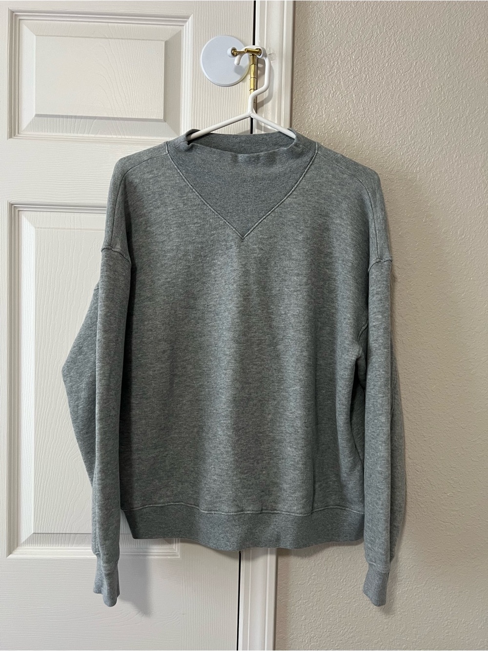 J.Crew Heritage Terry Mockneck Sweatshirt Heather Gray 100% Cotton Size M CN186
